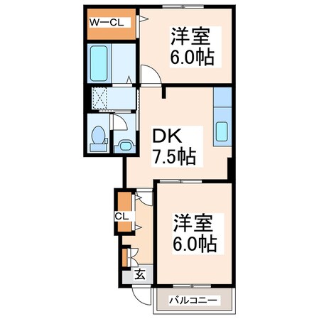 花園橋 徒歩17分 1階の物件間取画像